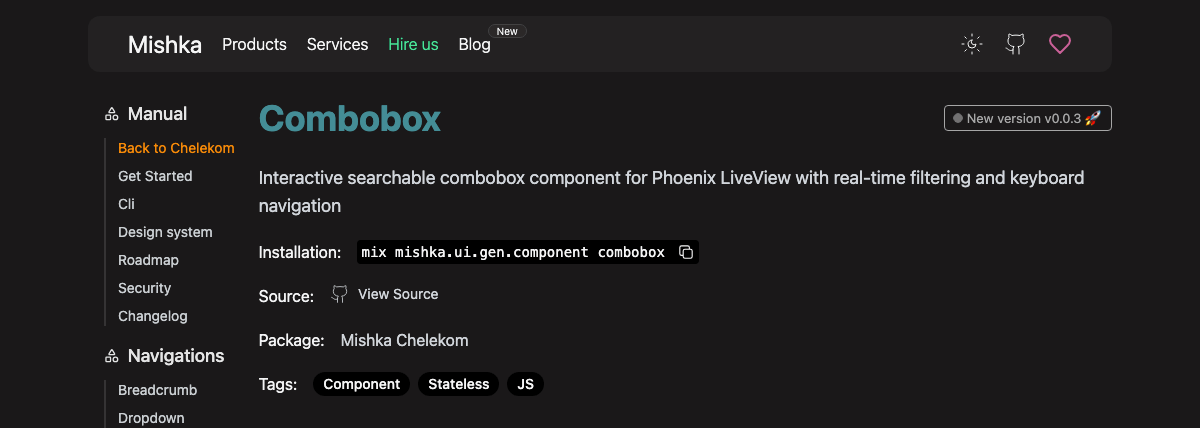 Combobox - Chelekom Phoenix & LiveView component