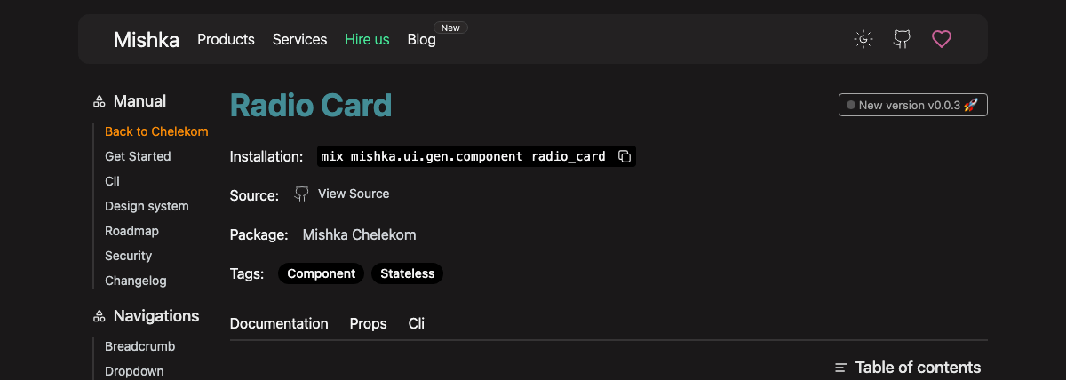 Form Radio card - Chelekom Phoenix & LiveView component